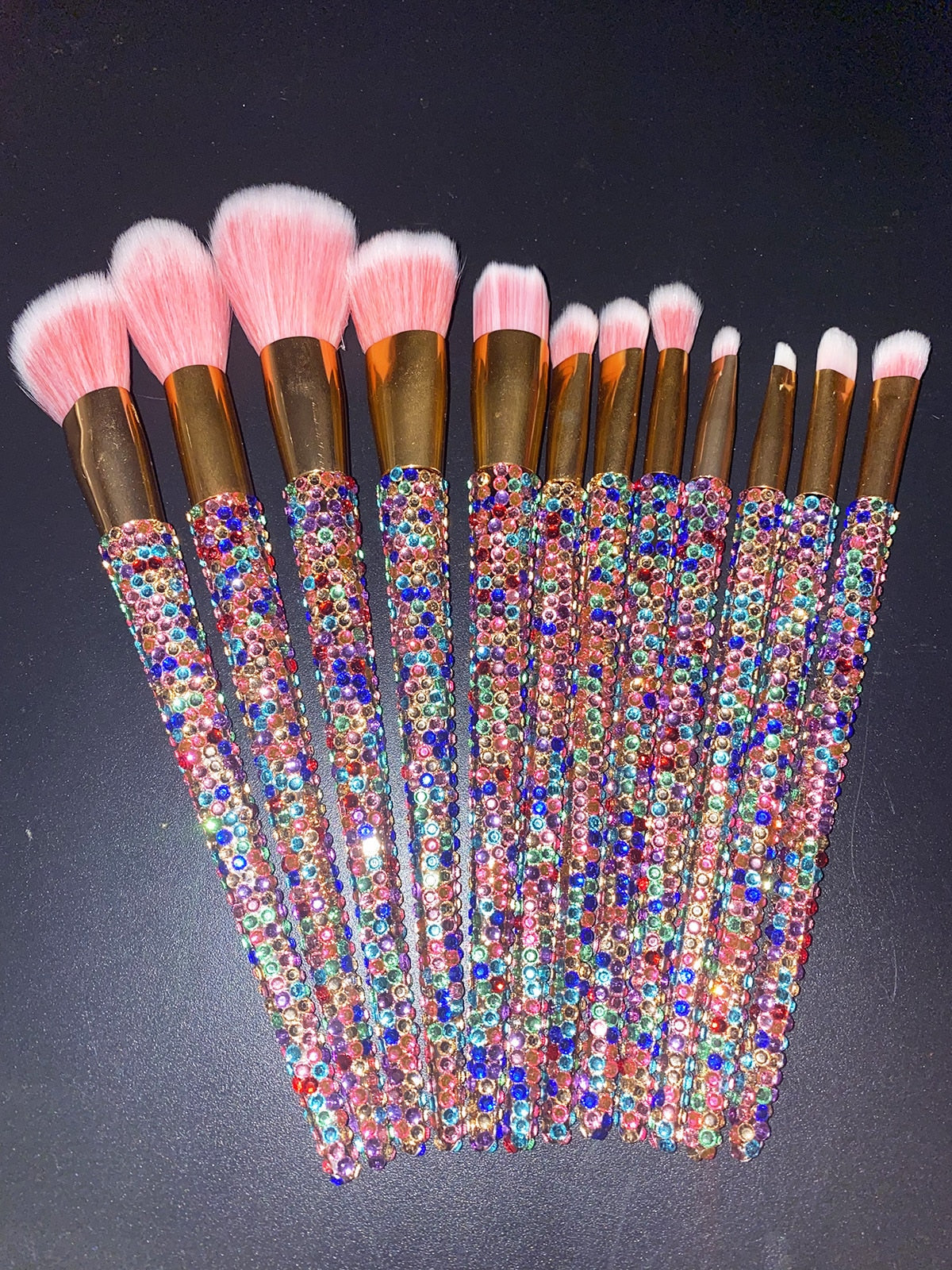 12Pcs/set Diamond-studded Makeup Brushes